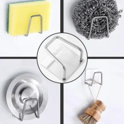 304 Sink Sponge Rack Drain Storage Shelf Stainless Steel Kitchen Wire Ball Rag Organizer Holder Kitchen storage rack