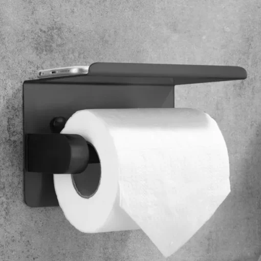 304 Stainless Steel Toilet Paper Rack Multi-Functional Storage Roll Paper Rack Thickened Panel Black Matte Brushed Matte Gold Matte Optional