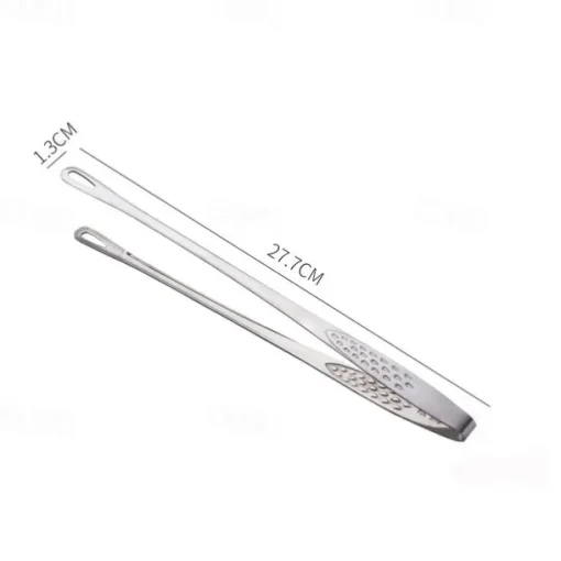 304 Stainless Steel Yakitori Grill Tongs - Japanese BBQ Rotating Lock Clip for Charcoal, Campfire & Teppanyaki | Non-Slip Teeth + Heat-Resistant Silicone Grip