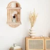 2 Tier Arch Wood Floating Shelf Mid Century Wall Shelves Modern Boho Wall Shelf Retro Wall Mounted Wood Arch Wall Decor for Bedroom Classroom Bathroom Nursery Display