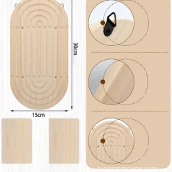 2 Tier Arch Wood Floating Shelf Mid Century Wall Shelves Modern Boho Wall Shelf Retro Wall Mounted Wood Arch Wall Decor for Bedroom Classroom Bathroom Nursery Display