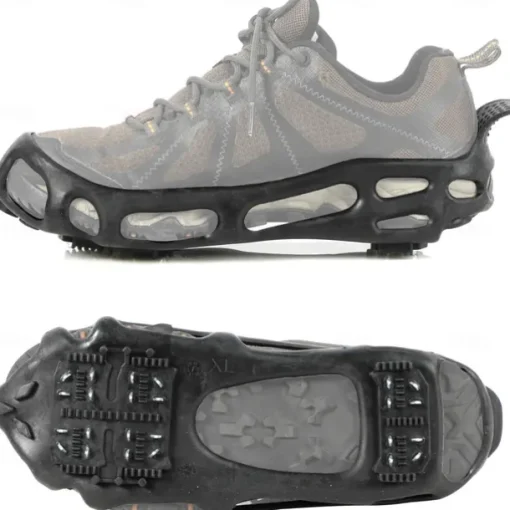 24 Tooth Spikes Crampons Anti-Slip Shoe Covers - Perfect for Winter Traction & Snow Walking Hiking Outdoors