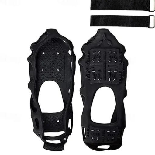 24 Tooth Spikes Crampons Anti-Slip Shoe Covers - Perfect for Winter Traction & Snow Walking Hiking Outdoors
