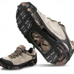 24 Tooth Spikes Crampons Anti-Slip Shoe Covers - Perfect for Winter Traction & Snow Walking Hiking Outdoors