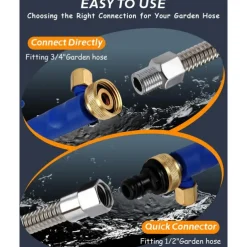 2023 Upgraded Jet Nozzle for Garden Hose Power Washer Wand Hydro Jet High Pressure Washer Tools with 2 Different Nozzles and Hose Quick Connectors