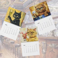 2025 Wall Calendars, Funny Drunk Cats Calendar 2025, 2025 Cat Monthly Wall Calendar for Cat Lover - 8.5 X 11 Inches