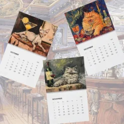 2025 Wall Calendars, Funny Drunk Cats Calendar 2025, 2025 Cat Monthly Wall Calendar for Cat Lover - 8.5 X 11 Inches