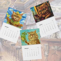2025 Wall Calendars, Funny Drunk Cats Calendar 2025, 2025 Cat Monthly Wall Calendar for Cat Lover - 8.5 X 11 Inches
