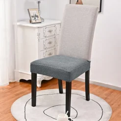 100% Waterproof Chair Seat Covers for Dining Room Chairs 1 Pcs, High Back Dining Chair Cover Stretch Jacquard Chair Seat Slipcovers Protector Removable and Washable Kitchen