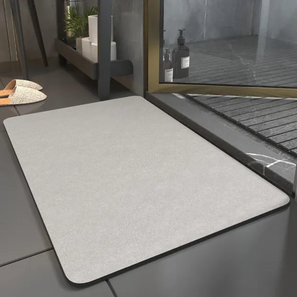 Absorbent Bath Mat Non-slip, Diatomaceous Rubber Non Slip Quick Dry Super Absorbent Thin Bathroom Rugs Fit Under Door-Washable Bathroom Floor Mats-Shower Rug for in Front of Bathtub, Shower