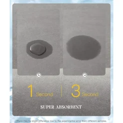 Absorbent Bath Mat Non-slip, Diatomaceous Rubber Non Slip Quick Dry Super Absorbent Thin Bathroom Rugs Fit Under Door-Washable Bathroom Floor Mats-Shower Rug for in Front of Bathtub, Shower