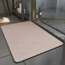 Absorbent Bath Mat Non-slip, Diatomaceous Rubber Non Slip Quick Dry Super Absorbent Thin Bathroom Rugs Fit Under Door-Washable Bathroom Floor Mats-Shower Rug for in Front of Bathtub, Shower