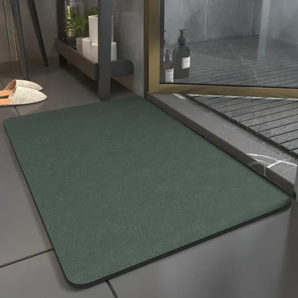 Absorbent Bath Mat Non-slip, Diatomaceous Rubber Non Slip Quick Dry Super Absorbent Thin Bathroom Rugs Fit Under Door-Washable Bathroom Floor Mats-Shower Rug for in Front of Bathtub, Shower
