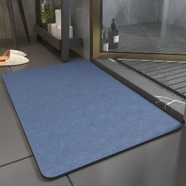 Absorbent Bath Mat Non-slip, Diatomaceous Rubber Non Slip Quick Dry Super Absorbent Thin Bathroom Rugs Fit Under Door-Washable Bathroom Floor Mats-Shower Rug for in Front of Bathtub, Shower