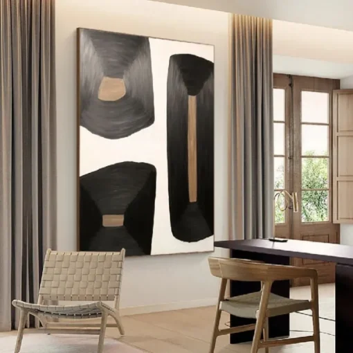 Abstract Black Paintings Hand Painted Abstract Black Paintings On Canvas Rich Textured Acrylic Painting Modern Wall Art Hand Painted Artwork for Living Room Wall Decor