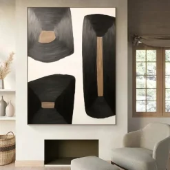 Abstract Black Paintings Hand Painted Abstract Black Paintings On Canvas Rich Textured Acrylic Painting Modern Wall Art Hand Painted Artwork for Living Room Wall Decor