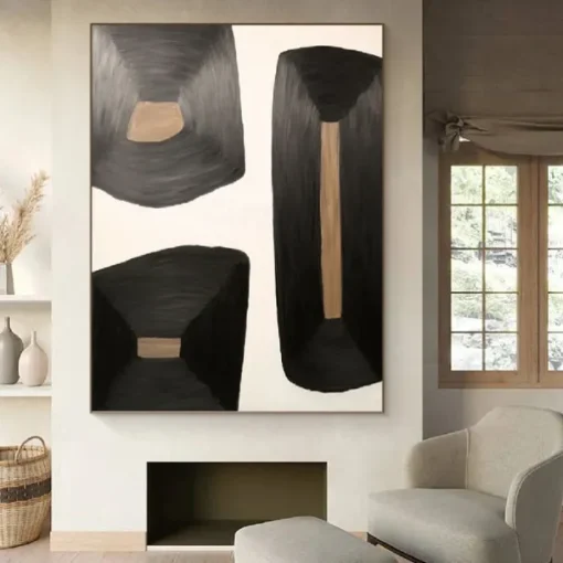 Abstract Black Paintings Hand Painted Abstract Black Paintings On Canvas Rich Textured Acrylic Painting Modern Wall Art Hand Painted Artwork for Living Room Wall Decor