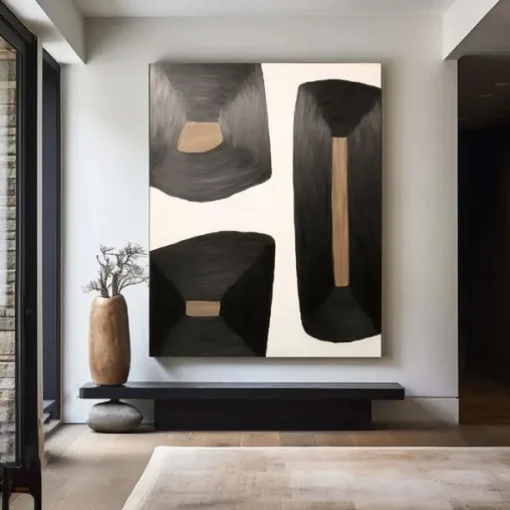 Abstract Black Paintings Hand Painted Abstract Black Paintings On Canvas Rich Textured Acrylic Painting Modern Wall Art Hand Painted Artwork for Living Room Wall Decor