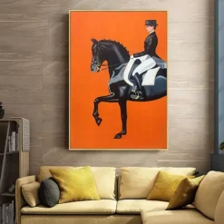 Abstract Horse Painting handmade famous oil painting hand painted Modern Fine Art Abstract Animal Painting Gray Wall Art Palette Knife Artwork painting Animalistic Decor for Living Room decoration