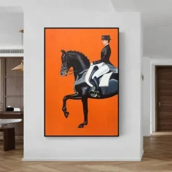 Abstract Horse Painting handmade famous oil painting hand painted Modern Fine Art Abstract Animal Painting Gray Wall Art Palette Knife Artwork painting Animalistic Decor for Living Room decoration