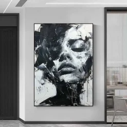 Abstract Lady Painting hand painted Woman Face oil painting Artwork Woman Canvas Decor hand painted Wall Art Woman Sea Storm Canvas oil painting Art Faceless Portrait Painting nude oil painting