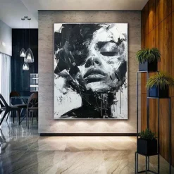 Abstract Lady Painting hand painted Woman Face oil painting Artwork Woman Canvas Decor hand painted Wall Art Woman Sea Storm Canvas oil painting Art Faceless Portrait Painting nude oil painting