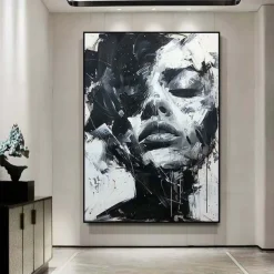 Abstract Lady Painting hand painted Woman Face oil painting Artwork Woman Canvas Decor hand painted Wall Art Woman Sea Storm Canvas oil painting Art Faceless Portrait Painting nude oil painting