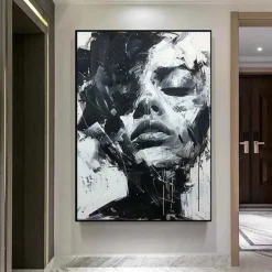 Abstract Lady Painting hand painted Woman Face oil painting Artwork Woman Canvas Decor hand painted Wall Art Woman Sea Storm Canvas oil painting Art Faceless Portrait Painting nude oil painting