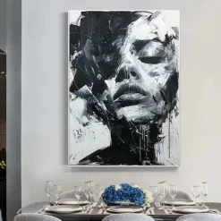 Abstract Lady Painting hand painted Woman Face oil painting Artwork Woman Canvas Decor hand painted Wall Art Woman Sea Storm Canvas oil painting Art Faceless Portrait Painting nude oil painting