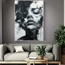 Abstract Lady Painting hand painted Woman Face oil painting Artwork Woman Canvas Decor hand painted Wall Art Woman Sea Storm Canvas oil painting Art Faceless Portrait Painting nude oil painting