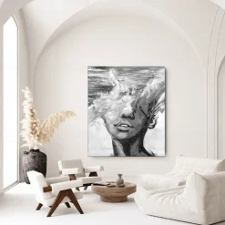 Abstract Lady Painting hand painted Woman Face oil painting Artwork Woman Canvas Decor hand painted Wall Art Woman Sea Storm Canvas oil painting Art Faceless Portrait Painting nude oil painting