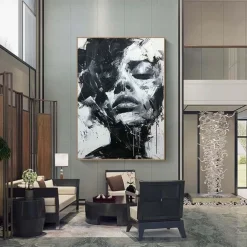 Abstract Lady Painting hand painted Woman Face oil painting Artwork Woman Canvas Decor hand painted Wall Art Woman Sea Storm Canvas oil painting Art Faceless Portrait Painting nude oil painting