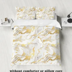 Abstract Marble Textured Duvet Cover Set - Includes Duvet Cover and Pillowcases - Elegant and Modern Design - Soft and Comfortable Fabric - Perfect for Adding a Touch of Luxury to Your Bedroom Decor - Easy to Clean and Maintain