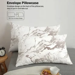 Abstract Marble Textured Duvet Cover Set - Includes Duvet Cover and Pillowcases - Elegant and Modern Design - Soft and Comfortable Fabric - Perfect for Adding a Touch of Luxury to Your Bedroom Decor - Easy to Clean and Maintain