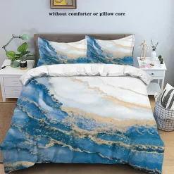 Abstract Marble Textured Duvet Cover Set - Includes Duvet Cover and Pillowcases - Elegant and Modern Design - Soft and Comfortable Fabric - Perfect for Adding a Touch of Luxury to Your Bedroom Decor - Easy to Clean and Maintain