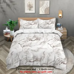 Abstract Marble Textured Duvet Cover Set - Includes Duvet Cover and Pillowcases - Elegant and Modern Design - Soft and Comfortable Fabric - Perfect for Adding a Touch of Luxury to Your Bedroom Decor - Easy to Clean and Maintain