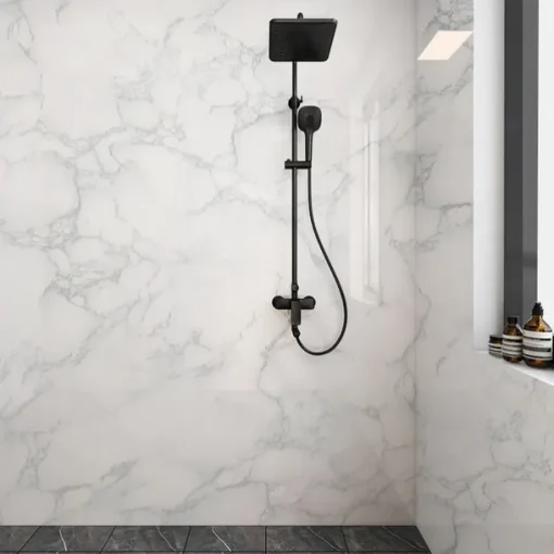 Abstract Marble Wallpaper Mural White Marble Wall Covering Sticker Peel and Stick Removable PVC/Vinyl Material Self Adhesive Wall Decor 300x60cm/118.1x23.62in for Living Room, Kitchen, Bathroom