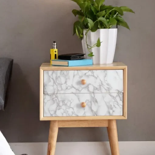 Abstract Marble Wallpaper Mural White Marble Wall Covering Sticker Peel and Stick Removable PVC/Vinyl Material Self Adhesive Wall Decor 300x60cm/118.1x23.62in for Living Room, Kitchen, Bathroom