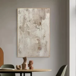 Abstract oil painting hand painted Beige Brown and Green Painting handmade Brown wabi sabi artwork oil painting hand painted Textured Oil Painting Beige Oil Painting Abstract Canvas Art Modern decor