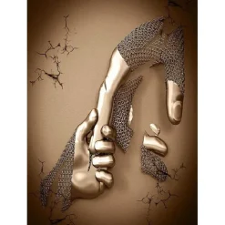 Abstract People Wall Art Canvas Love Couples Prints Painting Artwork Picture Kissing Hug Love Bronze Glitter Home Decoration Décor Rolled Canvas No Frame Unframed Unstretched