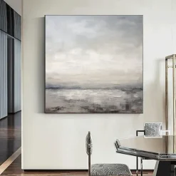 Abstract Skyline Painting hand painted Extra large wall art pain ting handmade gray landscape painting on canvas large wall art gold abstract mordern painting for Bedroom Living room painting