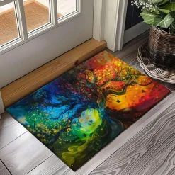 Abstract Tree of Life Doormat Floor Mats Washable Rugs Kitchen Mat Non-Slip Oil Proof Rug Indoor Outdoor Mat Bedroom Decor Bathroom Mat Entrance Rug