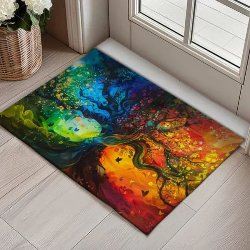 Abstract Tree of Life Doormat Floor Mats Washable Rugs Kitchen Mat Non-Slip Oil Proof Rug Indoor Outdoor Mat Bedroom Decor Bathroom Mat Entrance Rug