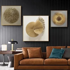Abstract Wall Art Canvas Black Gold Geometric Prints and Posters Painting Modern Nordic Luxury Wall Art Living Room Home Decoration No Frame