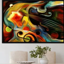 Abstract Wall Art Canvas Violin Mind Prints and Posters Abstract Pictures Decorative Fabric Painting For Living Room Pictures No Frame