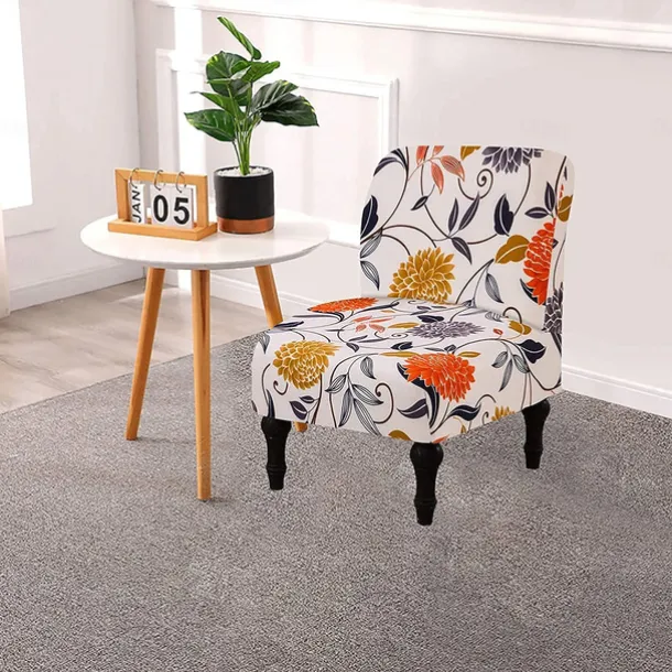 Accent Chair Cover Armless Armchair Slipcover Stretch Armless Chair Covers for Living Room Chair Slipcovers Furniture Protector with Elastic Bottom,Washable