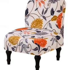 Accent Chair Cover Armless Armchair Slipcover Stretch Armless Chair Covers for Living Room Chair Slipcovers Furniture Protector with Elastic Bottom,Washable