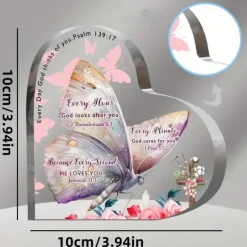 Acrylic Christian Gifts For Women Inspirational Gifts With Bible Verse Prayers Inspirational Desk Decor Engraved Heart Keepsake Religious Gifts Birthday Gift Friendship Gifts For Women