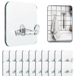 Adhesive Hook -30 Pieces With Adhesive Tape - No Damage No Tools Required No Holes Waterproof And Oil Resistant Very Suitable For Bathroom Kitchen And Home Decoration