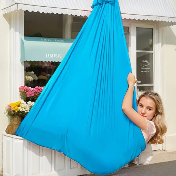 Adjustable Elastic 100*280cm Indoor Outdoor Fabric Hammock for Yoga, Camping, Picnic - Swing Hammock